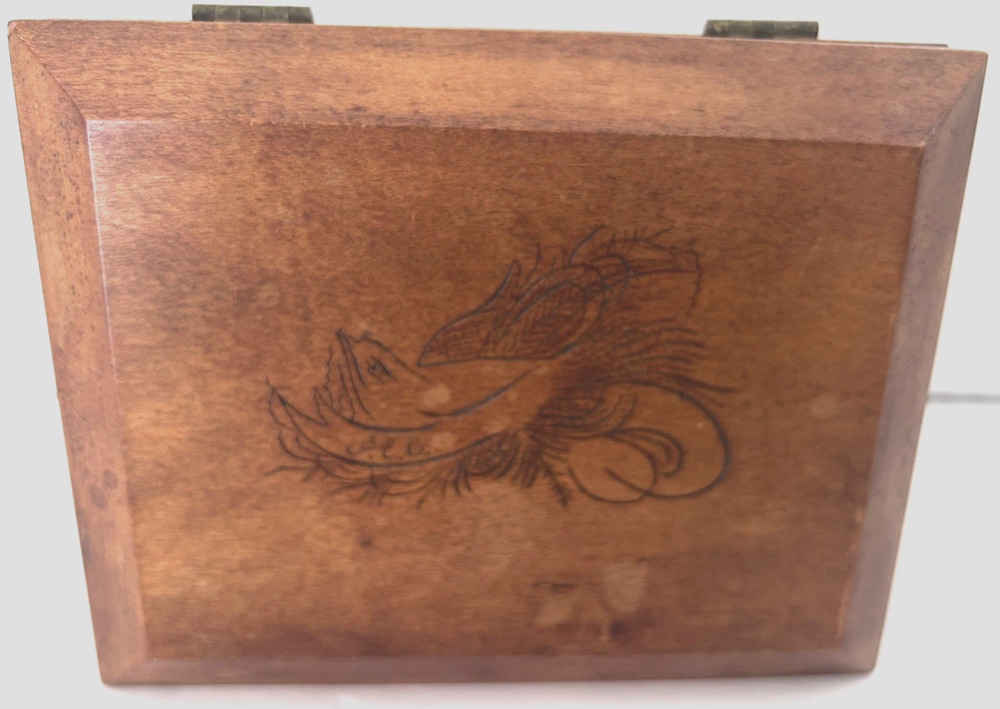 Cobb Family Tiger Maple Calligraphy Box Newport NH Origin, Folk Art, NPR Auction